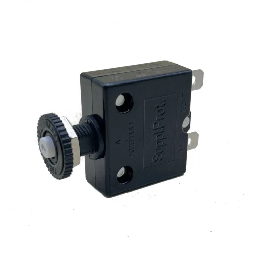 Blue Sea Systems Push Button Reset Only Quick Connect Circuit Breaker, 32V DC, Panel Mount, Thermal Trip, Ignition Protected