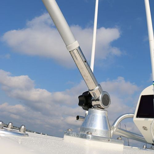 TACO Marine Grand Slam 170 Outrigger Top Mounts, For 1-1/8 in Tele-Outrigger Poles, Pair, Stainless Steel, Anodized Aluminum - Apollo Lighting