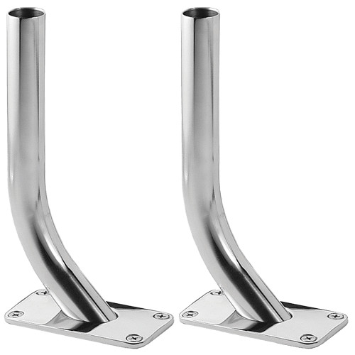 TACO Marine Striker Base Gunnel Mount, For 1-1/8 in Outrigger Poles, Cast 316 Stainless Steel, 12 Locking Positions, Pair