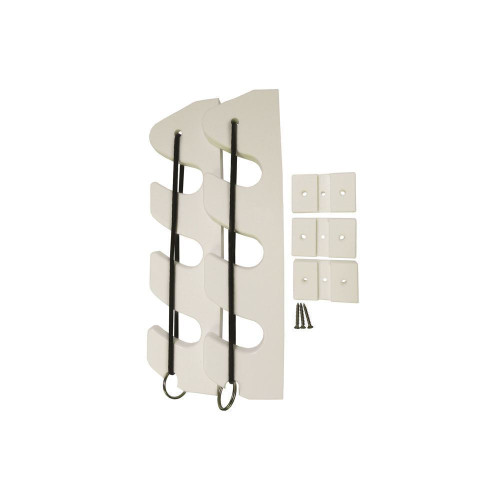 TACO Marine 3-Rod Bungee Rod Holder, White UV-Stabilized HDPE, 12-1/2 in x 3-3/4 in