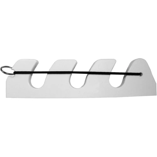 TACO Marine 3-Rod Bungee Rod Holder, White UV-Stabilized HDPE, 12-1/2 in x 3-3/4 in