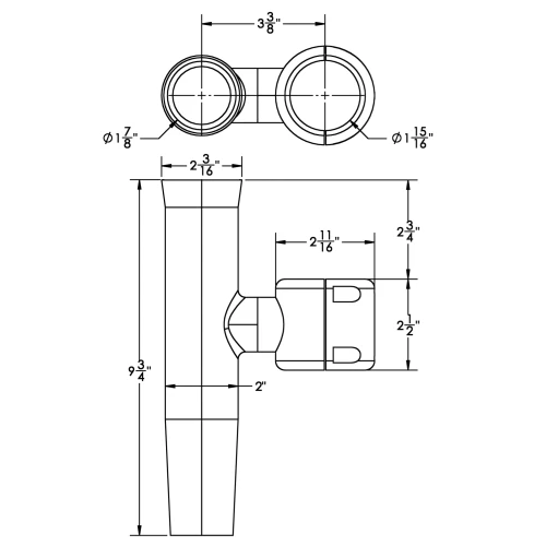 TACO Marine Clamp-On Adjustable Rod Holder, 1-11/16 in to 1-15/16 in Pipe, SS316L, Polished