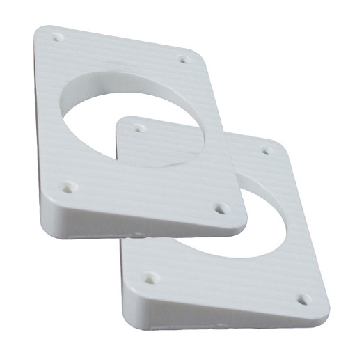 TACO Marine Outrigger Mount Wedge Plates, For Grand Slam Outriggers, 8°, 6-11/16 in x 4-9/16 in, Arctic White, 2pk - Apollo Lighting