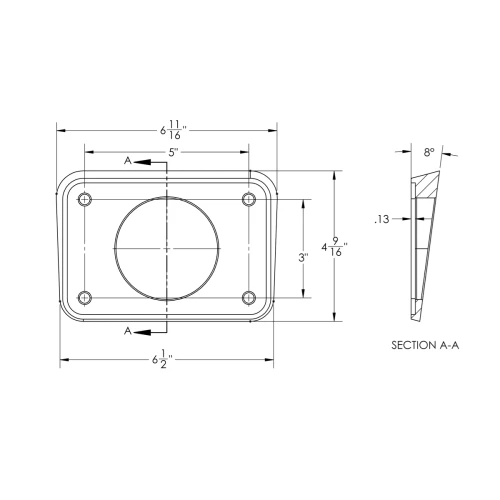 TACO Marine Outrigger Mount Wedge Plates, For Grand Slam Outriggers, 8°, 6-11/16 in x 4-9/16 in, Arctic White, 2pk