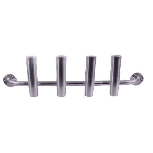 TACO Marine 4-Rod Transom Mount Rod Rack, 40-1/2 in Length, 1-7/8 in ID, Brushed Anodized Aluminum