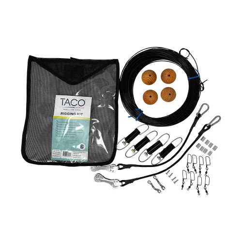 TACO Marine Double Mono Outrigger Rigging Kit, For 20 ft Carbon Fiber Poles, 400 lb Mono