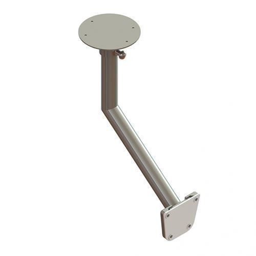 TACO Marine Side Mount Table Pedestal, Type 304 Stainless Steel, 17-3/4 in H, 12 in W, 1-5/8 in Tube, Polished - Apollo Lighting