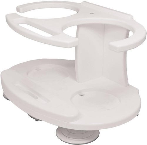 TACO Marine Double Tumbler Poly Drink Holder, 16-30 oz, White Polymer, Suction Cup Mount
