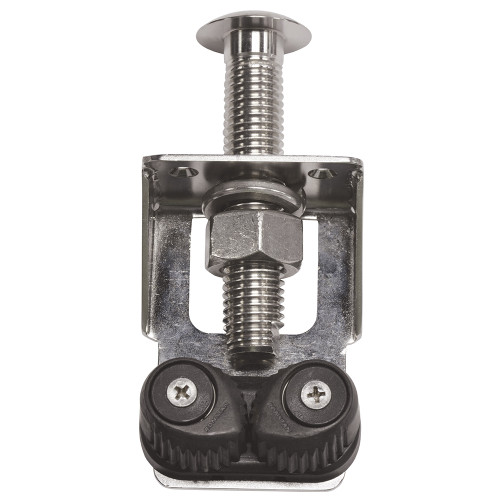 TACO Marine Outrigger Line Tensioner, SS316, 1 to 2-1/2 in Gunnels, Ronstan Cam Cleat, 1/8 to 1/4 in Rope