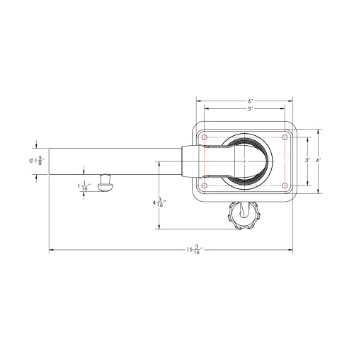 TACO Marine Grand Slam 312 Center Rigger Mount, For 1-1/2 in Poles, Up to 2 in Hard Tops, SS316 Arms