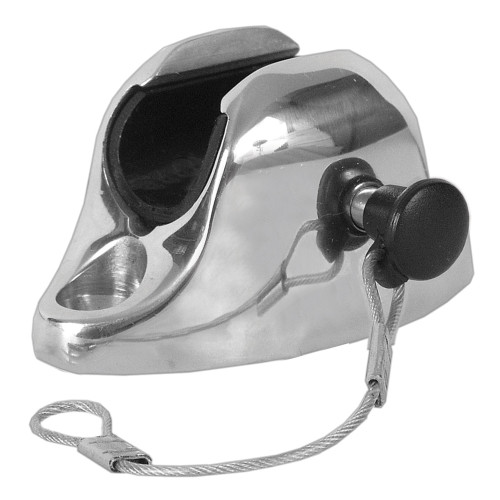 TACO Marine Deck Hinge with Pin & Lanyard, Type 316L SS, Flat Mount