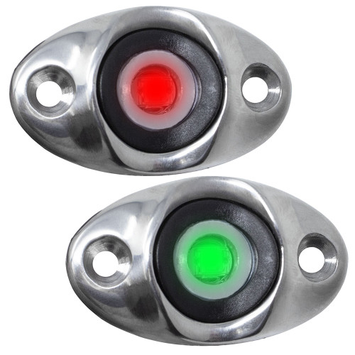 TACO Marine Surface Mount LED Side Navigation Light Set, For Boats up to 40 ft, 12-24VDC, IP68, 2nm - Apollo Lighting