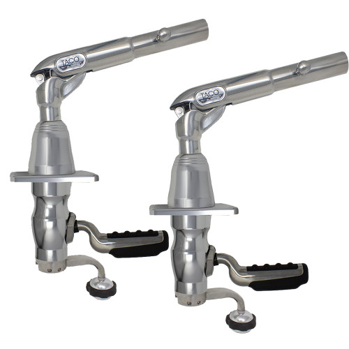 TACO Marine Grand Slam 390 Outrigger Mount, For 1-1/2 in Outriggers, Offset Handle, SS316L - Apollo Lighting