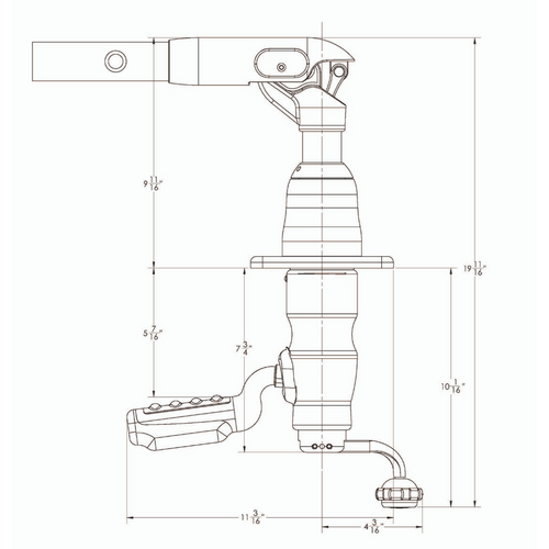 TACO Marine Grand Slam 390 Outrigger Mount, For 1-1/2 in Outriggers, Offset Handle, SS316L - Apollo Lighting