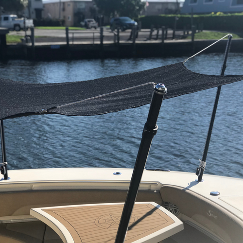 TACO Marine Tele-Sun Shade Poles, Carbon Fiber, 52.89-80.4 in, 1/4 in Pin, 2pk, Mesh Carry Bag - Apollo Lighting