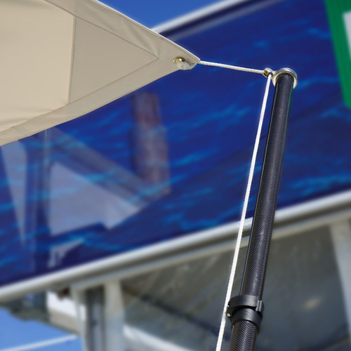 TACO Marine Tele-Sun Shade Poles, Carbon Fiber, 52.89-80.4 in, 1/4 in Pin, 2pk, Mesh Carry Bag - Apollo Lighting