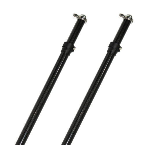 TACO Marine Tele-Sun Shade Poles, Carbon Fiber, 52.89-80.4 in, 1/4 in Pin, 2pk, Mesh Carry Bag