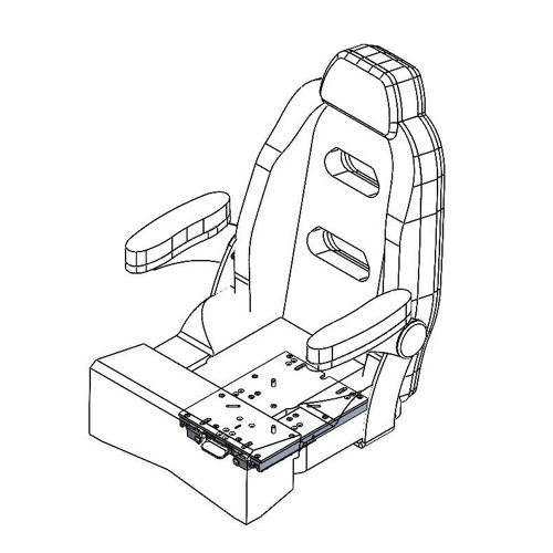 TACO Marine Low Profile Adjustable Seat Slide, 13 x 10 in, Detachable Mount, 7 Positions, 5-1/2 in Travel
