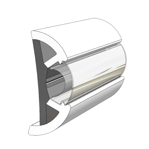 TACO Marine Large SuproFlex Rub Rail, 2.5 in x 1 in, 100 ft, Co-Extruded Vinyl