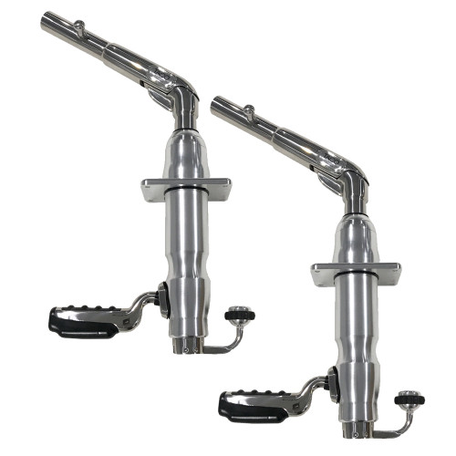 TACO Marine Grand Slam 390XL Outrigger Mounts, 180° Handle, 4-1/2 in Hardtops, 35° Upward Lift, Pair - Apollo Lighting