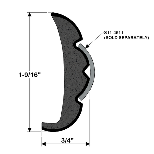 TACO Marine Flex-Core Rigid Vinyl Rub Rail, 1.58 in x .635 in, 60 ft, Frosty White - Apollo Lighting