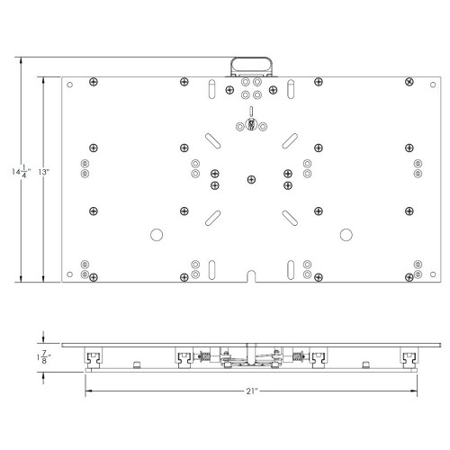 TACO Marine Low Profile Manual Seat Slide, 13 in x 24 in, For 29-40 in Seats, 5.5 in Travel, 7 Positions - Apollo Lighting