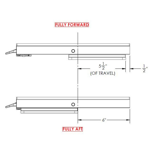 TACO Marine Low Profile Manual Seat Slide, 13 in x 24 in, For 29-40 in Seats, 5.5 in Travel, 7 Positions - Apollo Lighting