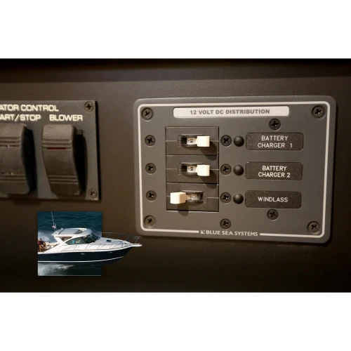 Blue Sea Systems Blank DC C-Series Circuit Breaker Panel, 1/8 in 5052 Aluminum, Slate Gray Finish