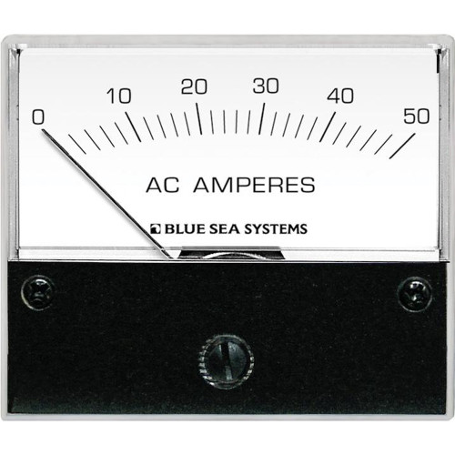 Blue Sea Systems AC Analog Ammeter with Coil, 2.75in Face, Backlit Meter Face, 2-Wire Connection - Apollo Lighting