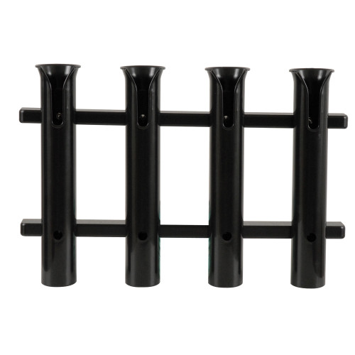 TACO Marine 4-Rod Deluxe Poly Rod Rack, UV-Stabilized Polyethylene, 18 in, 1-3/4 in Rod Holders