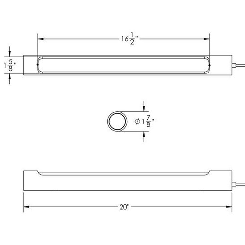 TACO Marine T-Top LED Tube Light, 108 LEDs, IP67, 1.5 in
