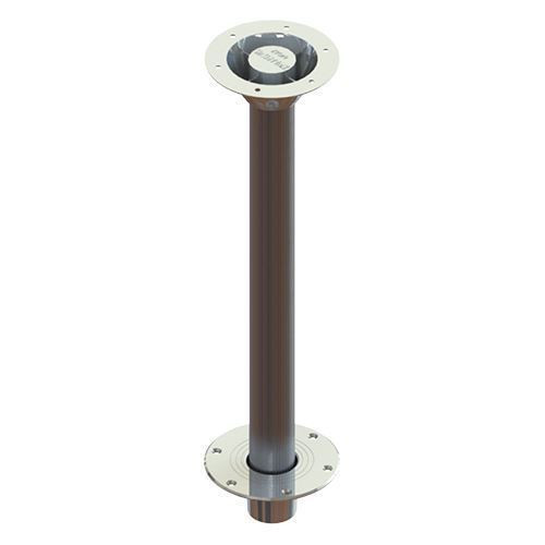 TACO Marine Ribbed Table Pedestal, 2-3/8 in O.D., Aluminum, Dual Taper, Satin Anodized - Apollo Lighting