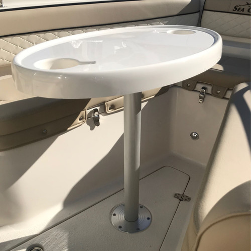 TACO Marine Zwaardvis Table Pedestal Base, For 2-3/8 in (60mm) Column, Aluminum, Brite Anodized