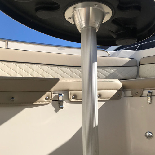 TACO Marine Zwaardvis Table Pedestal Base, For 2-3/8 in (60mm) Column, Aluminum, Brite Anodized