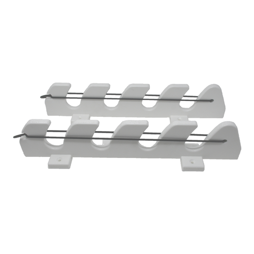 TACO Marine 4-Rod Bungee Rod Holder, Pair, White UV-Stabilized HDPE