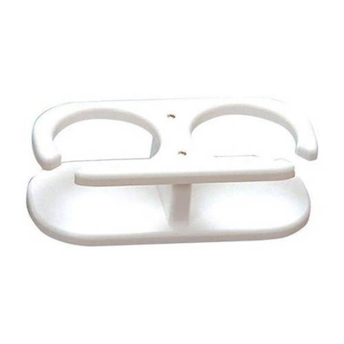 TACO Marine 2-Drink Poly Cup Holder, Suction Cup Mounts, White UV-Stabilized HDPE