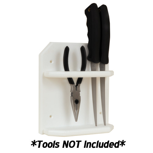 TACO Marine Poly Knife & Plier Holder, 2-Knife Capacity, White Finish
