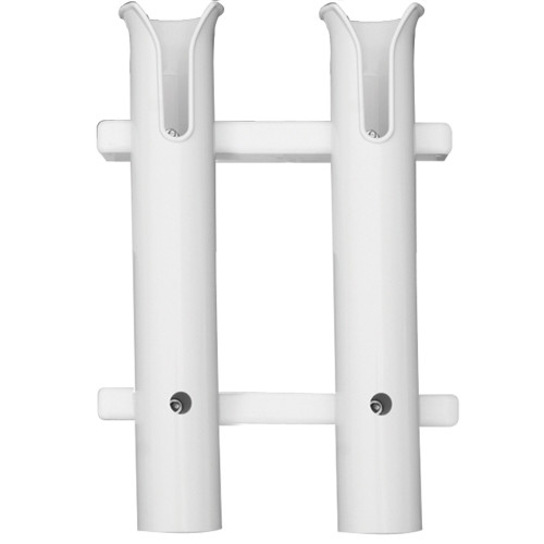 TACO Marine 2-Rod Deluxe Poly Rod Rack, White Rack, UV-Stabilized Polyethylene, Knife and Plier Slots