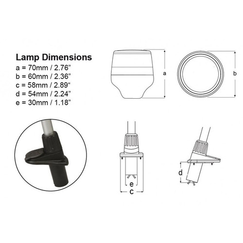Hella Marine NaviLED 360 Compact All-Round White Navigation Light, Plug-In Pole Mount, 2 NM, 9-33V, IP67, Under 1W