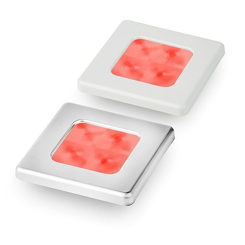 Hella Marine Slim Line Square LED Courtesy Lamp, Red Light, IP67, 60mm Square, 16mm Depth