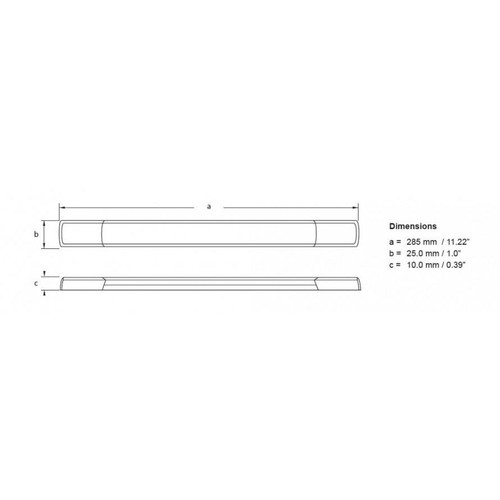 Hella Marine Surface Mount LED Courtesy Strip Lamp, 1.5W, 285 x 25 x 10mm, IP6K7, IP6K9K, Fully Dimmable