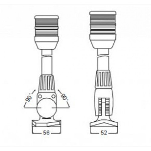 Hella Marine 2010 360 Degree Anchor Navigation Light, 2 NM, IPX6, Fold-Down Base, 305mm Pole, Black Housing, 12V 10W Bulb