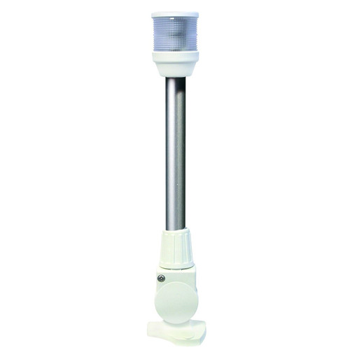 Hella Marine 2010 All-Round Anchor Light, White Light, 2 NM, 12V 10W Bulb, IPX6, Fold-Down Surface Mount, 305 mm Pole