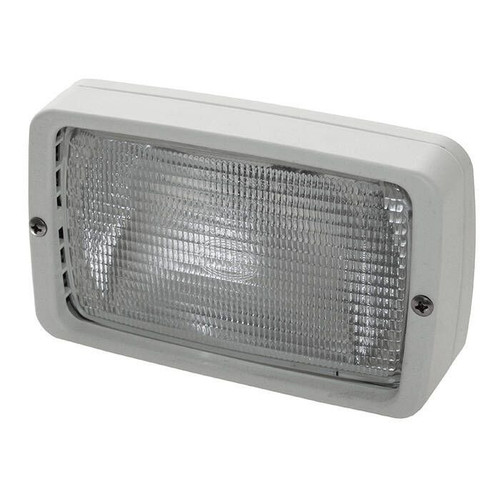 Hella Marine 8518 Halogen Flush Mount Deck Floodlight, 12/24V DC, 55W at 12V, 70W at 24V, H3 Bulb Included, IPX4, 155 x 128 x 77 mm, Built-In 5 Degree Incline, White Housing