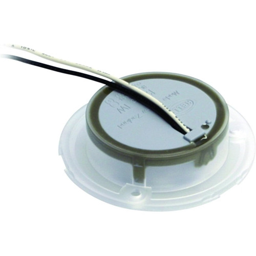 Hella Marine Slim Line Round LED Courtesy Lamp, Blue LED, Chrome Bezel, 12V DC, IP67, 4-LED, 3in Dia, 2in Cutout, 13mm Mounting Depth - Apollo Lighting