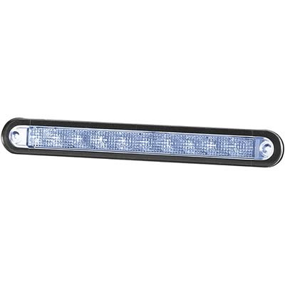 Hella Marine 9073 LED Interior Lamp, 24V, 2W, 10 White LEDs, Crystal Clear Lens, Black Housing, 265mm Length, 2500mm Cable, Screw Connection