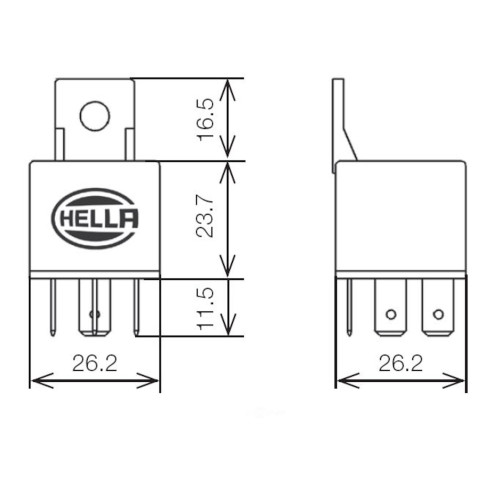 Hella Marine Mini ISO SPDT Relay, 24V, 20A, Resistor Coil Suppression - Apollo Lighting