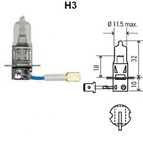 Hella Marine H3 Search Light Bulb, 12V, 100W, PK22s Base - Apollo Lighting