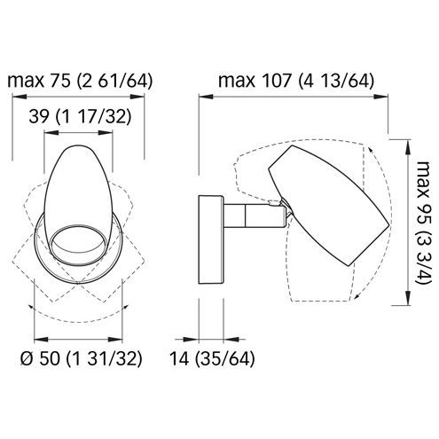 Quick Marine - OLIVIA Reading Light - 10-30V, 2.5W, 0.11A, IP40, Chrome Finish