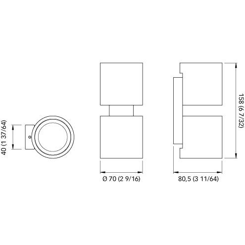 Quick Marine - TB TWINS Wall Light - 10-30V, IP40, 670lm, 0.33A, Dimmable